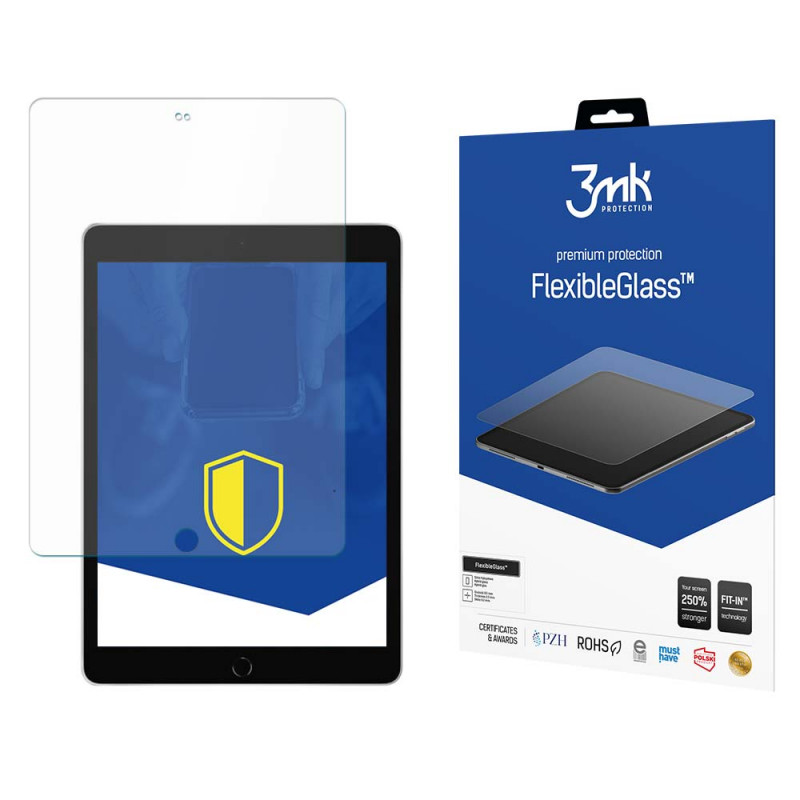 Protector de pantalla de cristal híbrido 3MK FlexibleGlass para Apple iPad 10.2 2019/2020/2021 (7.ª, 8.ª, 9.ª gen.) / iPad Air 10.5 2019 (3.ª gen.), 3MK2149