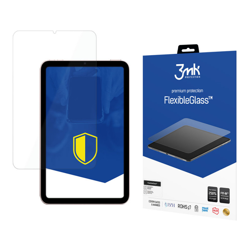 Protector de pantalla de cristal híbrido 3MK FlexibleGlass para Apple iPad mini 2021 (6.ª gen) / iPad mini 8.3" 2024 (7.ª gen)