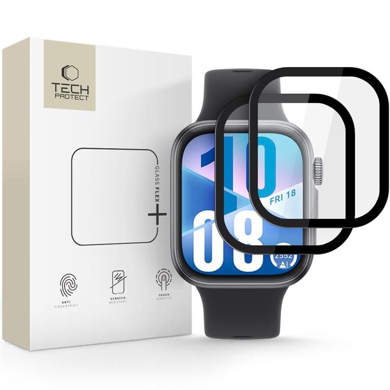 Tech-Protect Glass Flex+ THP4226 Vidrio híbrido para Huawei Watch Fit 3 / 4 (2 uds.), Negro