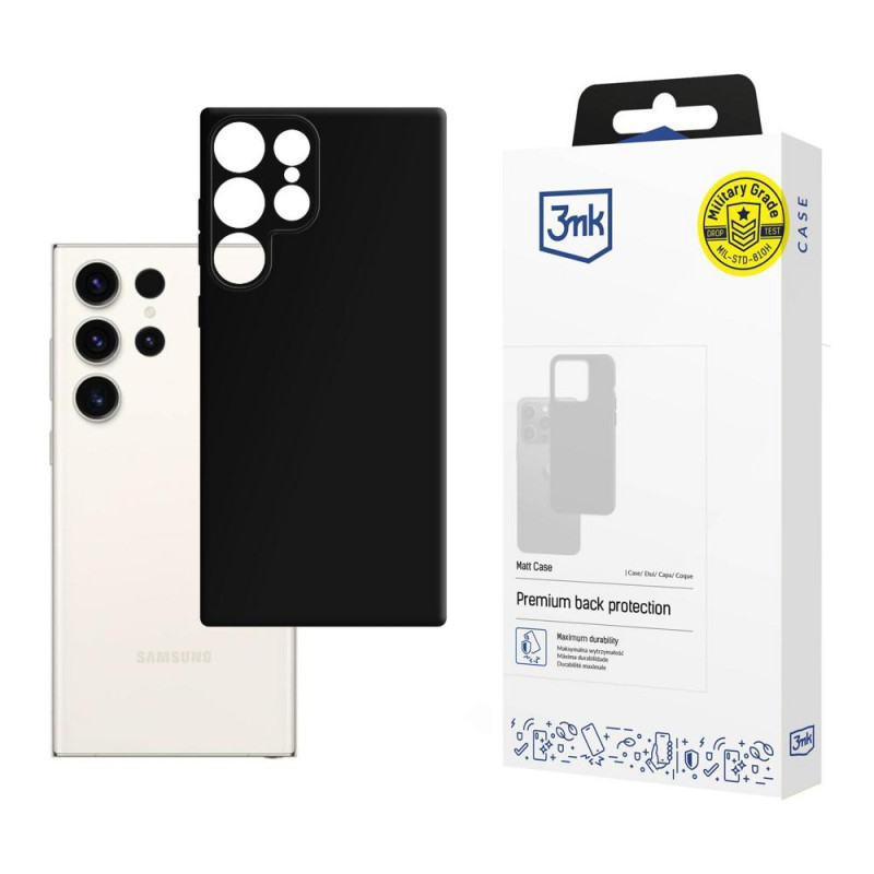 Funda 3MK Matt Case para Samsung Galaxy S24 Ultra, negra