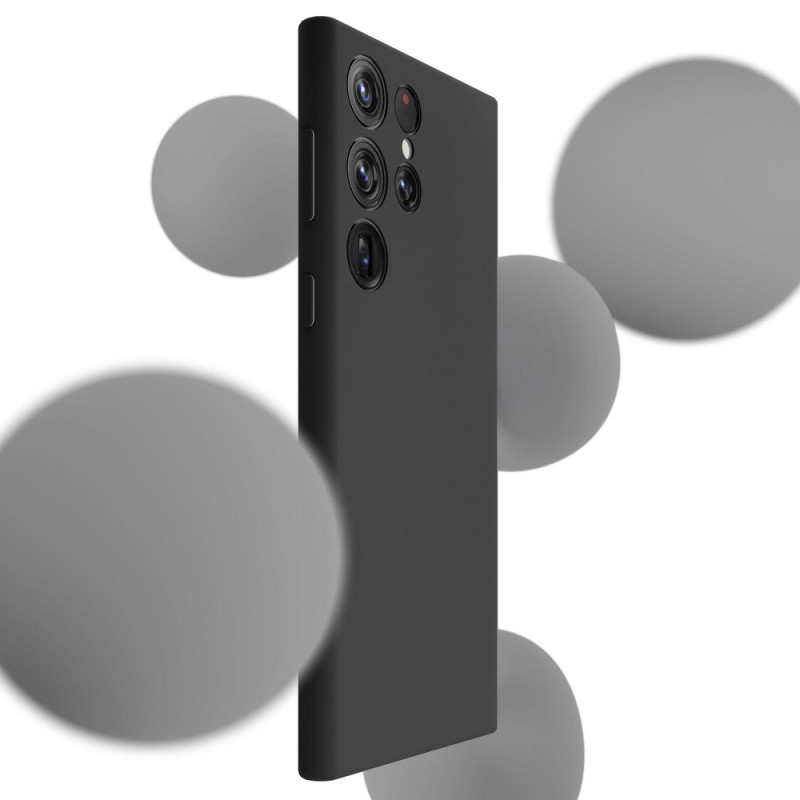 Funda de silicona 3MK para Samsung Galaxy S24 Ultra, negra