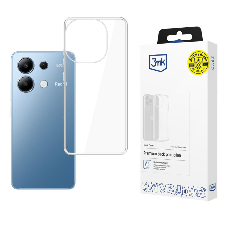 Funda transparente 3MK Clear Case para Xiaomi Redmi Note 13 4G, transparente
