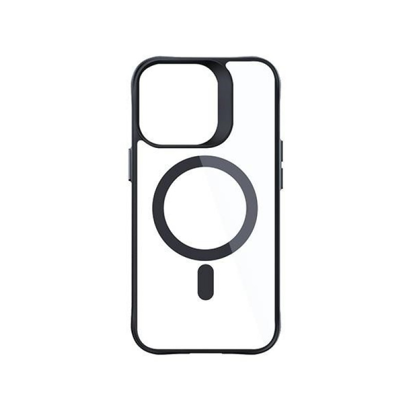 Funda para smartphone 3MK Satin Armor MagCase MagSafe para Apple iPhone 15 Pro Max, transparente con marco negro