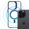 Funda para smartphone 3MK Satin Armor MagCase MagSafe para Apple iPhone 15 Pro Max, transparente con marco negro