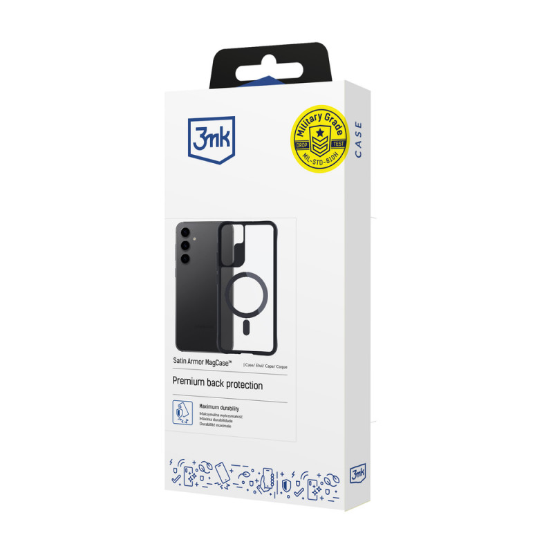 Funda para smartphone 3MK Satin Armor MagCase 156089-0 MagSafe para Samsung Galaxy S24+, transparente