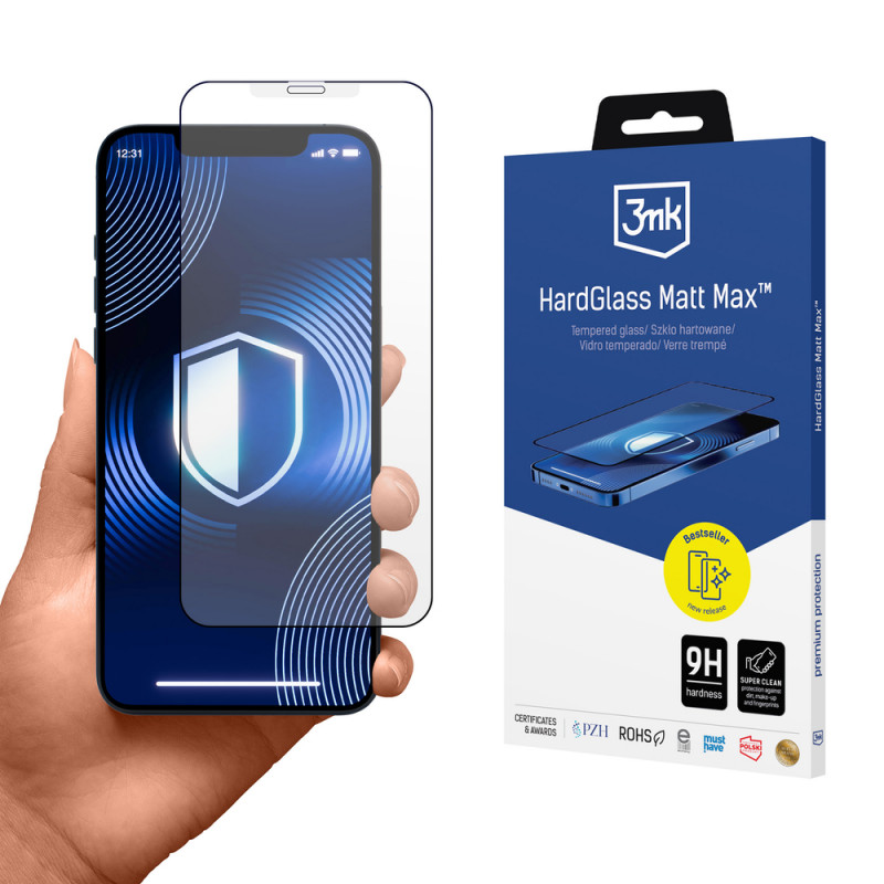 Protector de pantalla de cristal templado 3MK HardGlass Matt Max para Apple iPhone XS Max / 11 Pro Max, mate