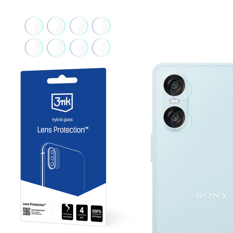 Protector de lente de cámara de vidrio híbrido 3MK Lens Protection 3MK6068 para Sony Xperia 10 VI (4 uds.)