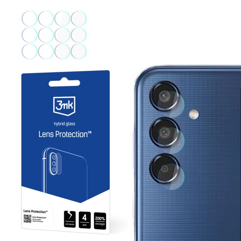 Protector de lente de cámara de cristal híbrido 3MK Lens Protection 3MK6066 para Samsung Galaxy M35 (4 uds.)