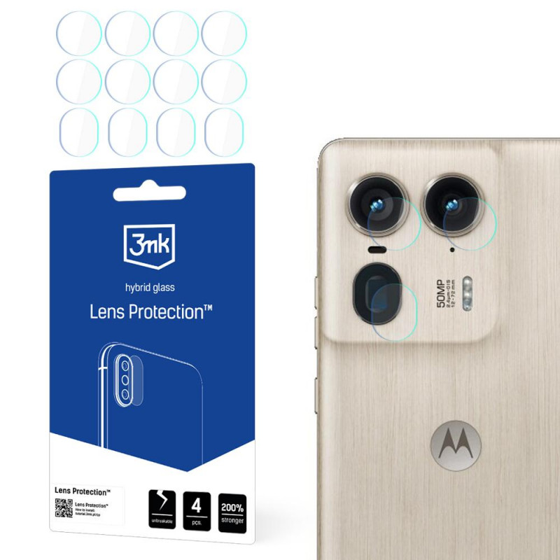 Protector de lente de cámara 3MK Lens Protect para Motorola Moto Edge 50 Ultra (4 uds)
