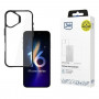 Funda 3mk Satin Armor Case+ para Apple iPhone 16 Plus, transparente con marco negro