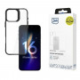 Funda 3mk Satin Armor Case+ para Apple iPhone 16 Pro Max, transparente con marco negro