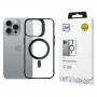 Funda 3mk Satin Armor MagCase con MagSafe para Apple iPhone 16 Pro, transparente con marco negro