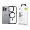 Funda 3mk Satin Armor MagCase con MagSafe para Apple iPhone 16 Pro, transparente con marco negro