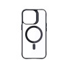 Funda 3mk Satin Armor MagCase con MagSafe para Apple iPhone 16 Pro, transparente con marco negro