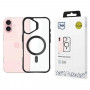Funda 3mk Satin Armor MagCase con MagSafe para Apple iPhone 16 Plus (W-3SAMaCa-AiP16Plu-0), transparente con marco negro