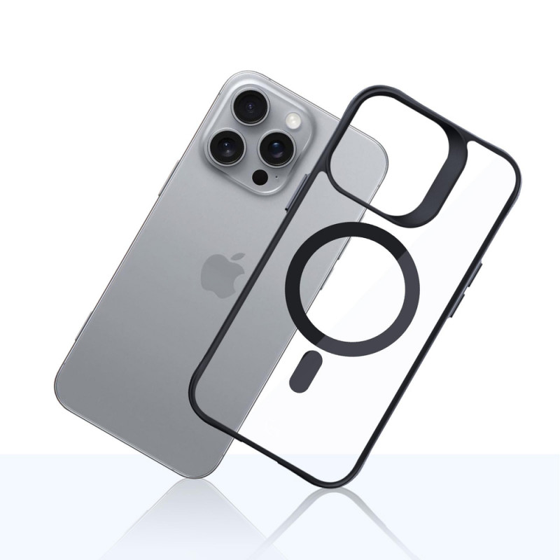 Funda 3mk Satin Armor MagCase con MagSafe para Apple iPhone 16 Pro Max (W-3SAMaCa-AiP16PM-0), Transparente con Marco Negro