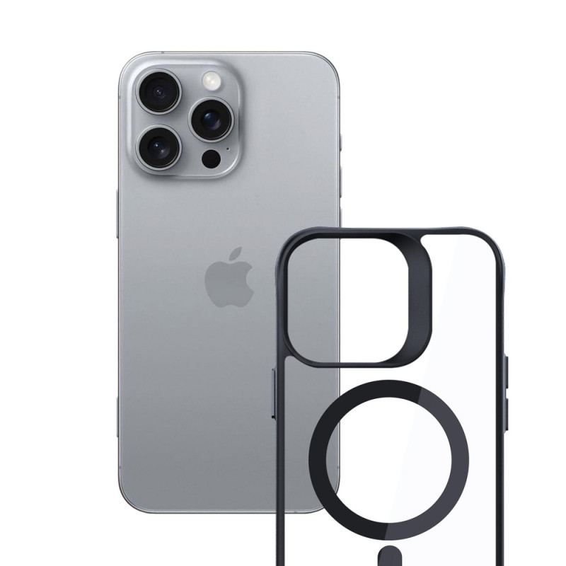 Funda 3mk Satin Armor MagCase con MagSafe para Apple iPhone 16 Pro Max (W-3SAMaCa-AiP16PM-0), Transparente con Marco Negro