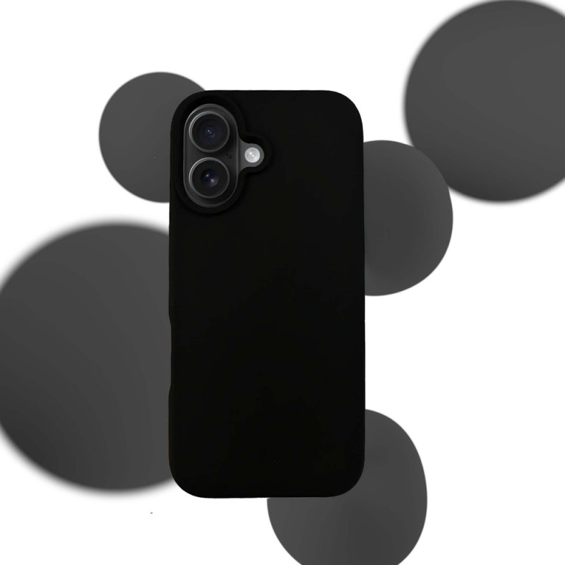 Funda de silicona 3mk para Apple iPhone 16 Plus, negra