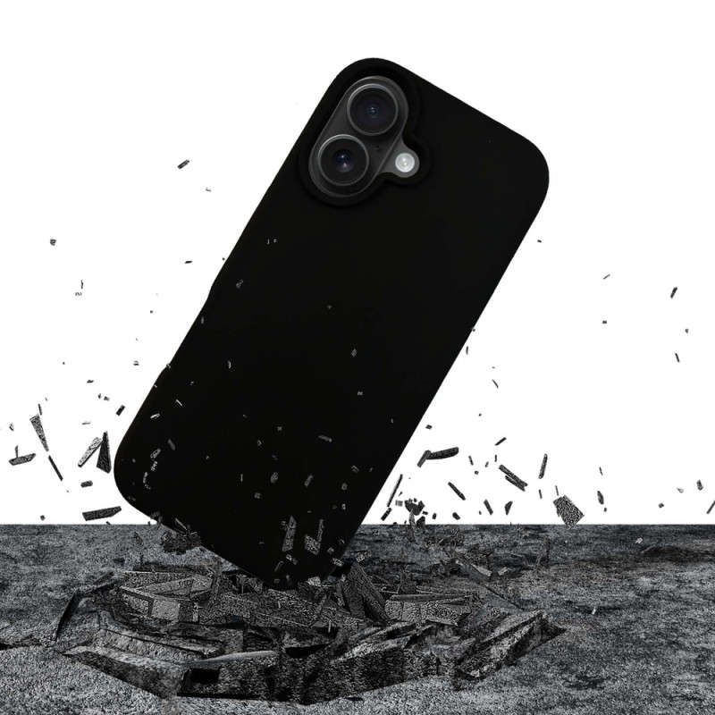 Funda de silicona 3mk para Apple iPhone 16 Plus, negra