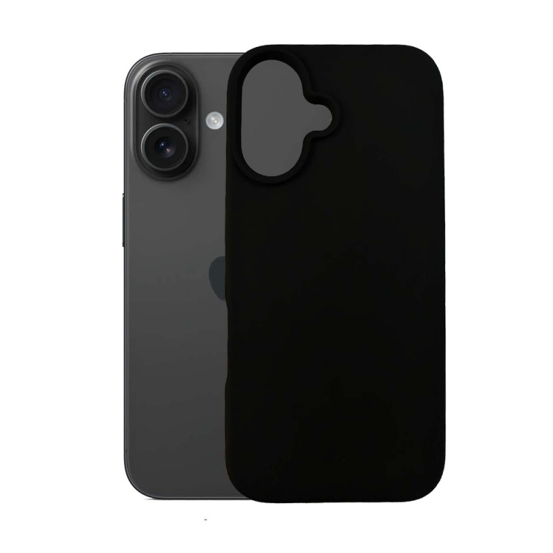 Funda de silicona 3mk para Apple iPhone 16 Plus, negra