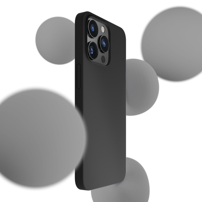 Funda de silicona 3mk para Apple iPhone 16 Pro, negra