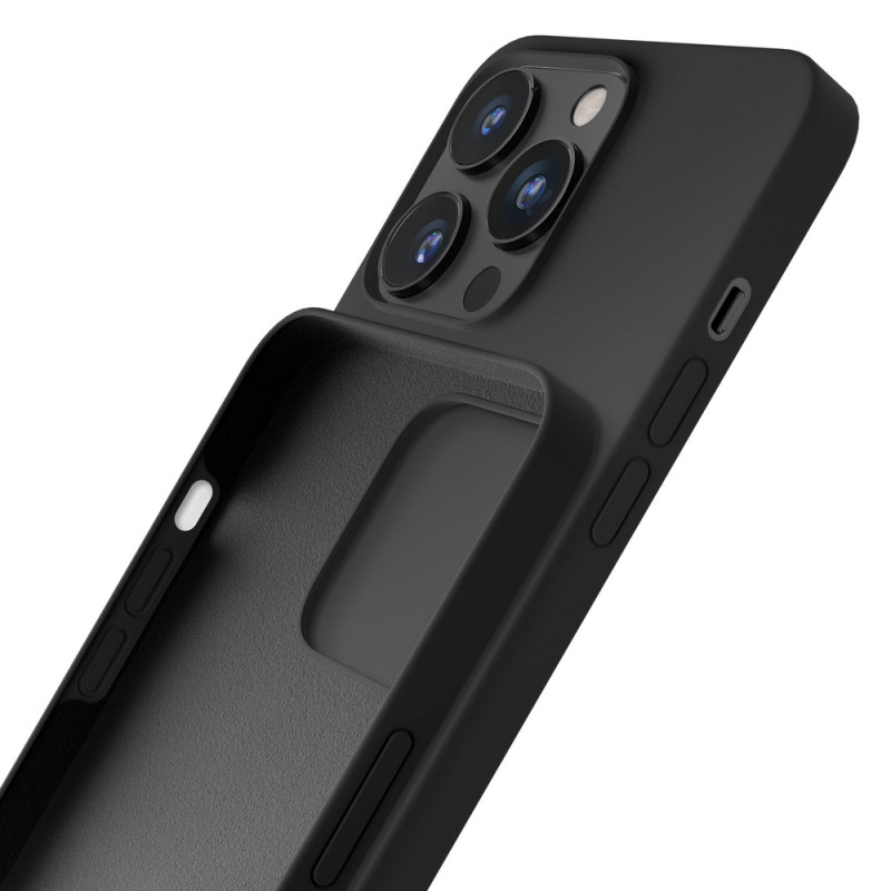 Funda de silicona 3mk para Apple iPhone 16 Pro Max, negra