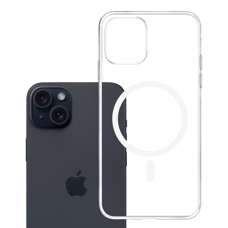 3mk Clear MagCase para Apple iPhone 15, Transparente