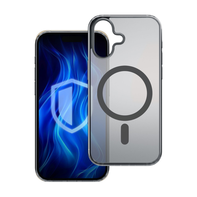 Funda 3MK Frosty MagCase para Apple iPhone 16 Plus, negra