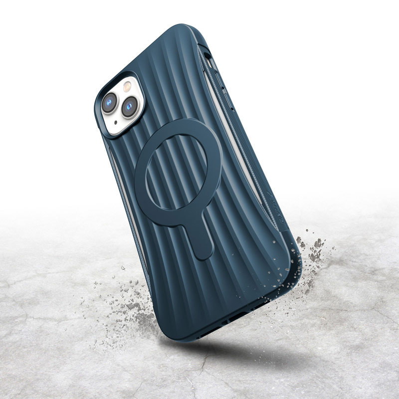 Funda X-Doria Raptic Clutch MagSafe para Apple iPhone 14 Plus / 15 Plus, azul marino