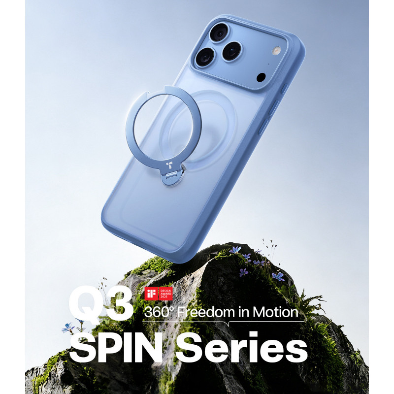 Funda TORRAS Ostand Q3 Spin para Apple iPhone 18 Pro Max / 17 Pro Max, MagSafe, azul