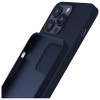 Funda de silicona 3MK para Apple iPhone 16 Pro Max, azul marino