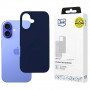 Funda de silicona 3MK para Apple iPhone 16 Plus, azul marino