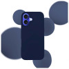 Funda de silicona 3MK para Apple iPhone 16 Plus, azul marino