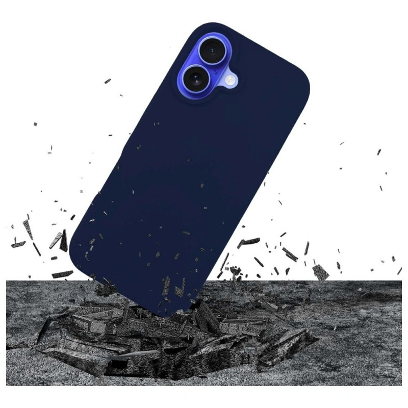 Funda de silicona 3MK para Apple iPhone 16 Plus, azul marino