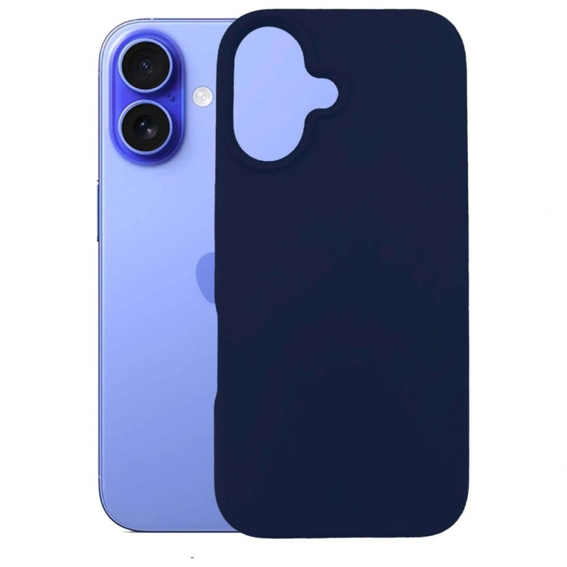 Funda de silicona 3MK para Apple iPhone 16 Plus, azul marino