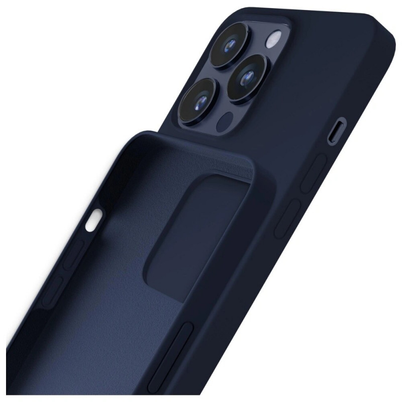 Funda de silicona 3MK para Apple iPhone 16 Pro, azul marino