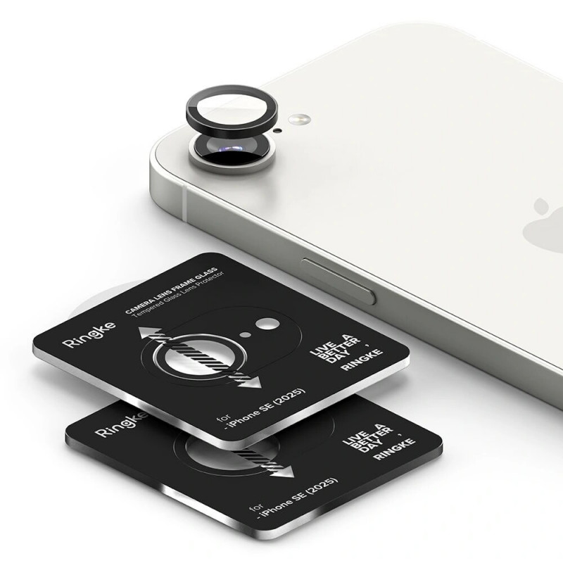 Protector de marco de cámara Ringke para Apple iPhone 17e / 16e, negro (2 uds.)