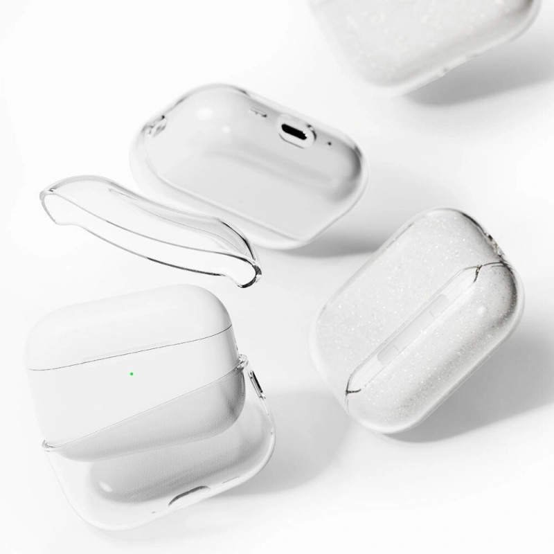 Funda Ringke Air para Apple AirPods Pro 3, transparente con purpurina