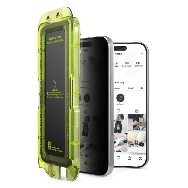 Vidrio templado con filtro de privacidad Ringke Easy Slide para Apple iPhone 17 Pro Max (2 uds.)