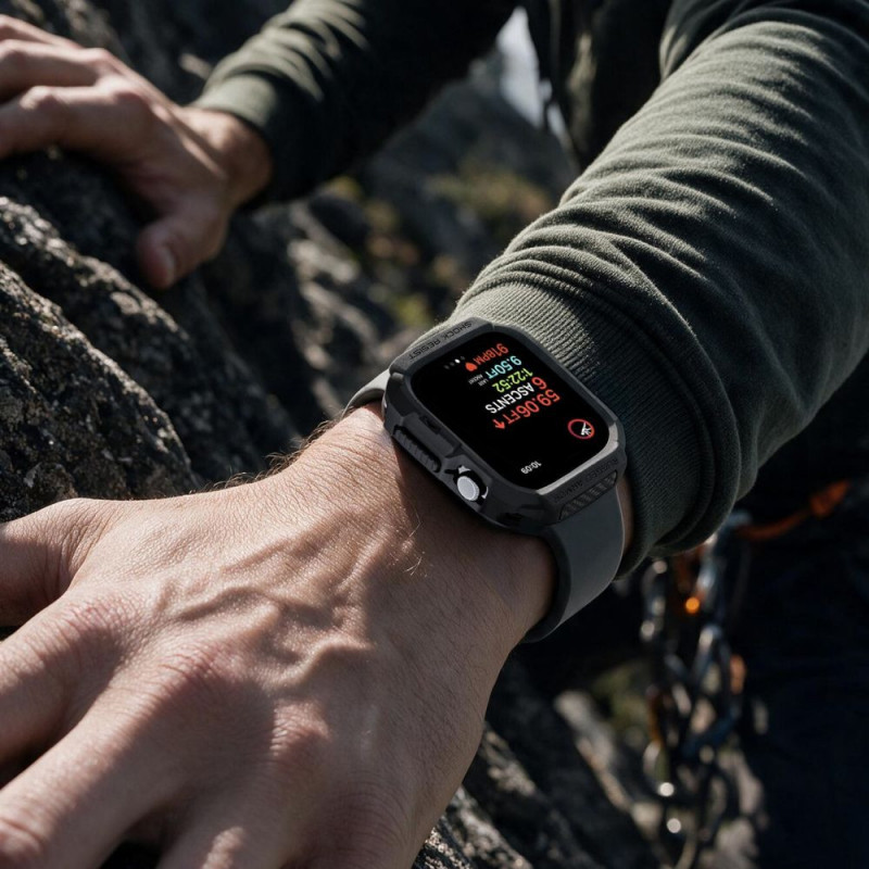 Funda Spigen Rugged Armor ACS11886 para Apple Watch 12 46 mm, negro mate