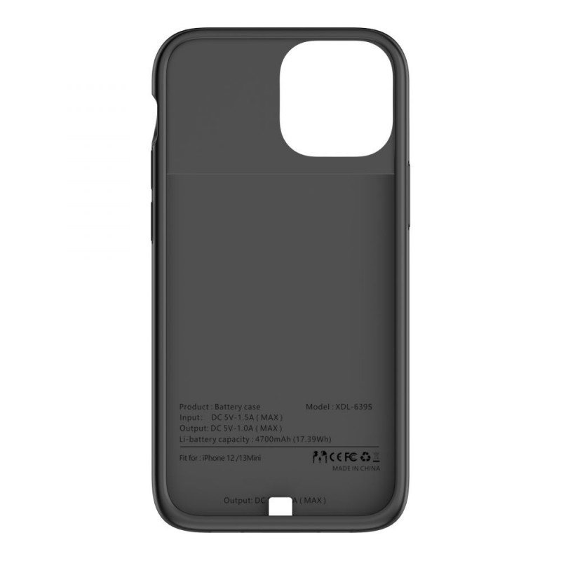 Funda Tech-Protect PowerCase de 4700 mAh con batería para Apple iPhone 12 mini / 13 mini, negra