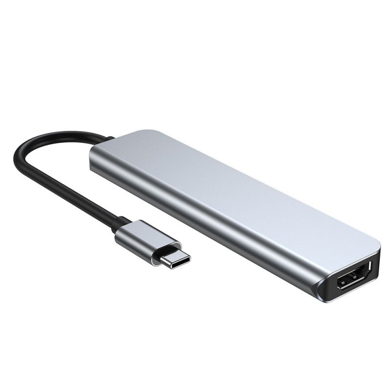 Hub USB-C 6 en 1 Tech-Protect V4, gris