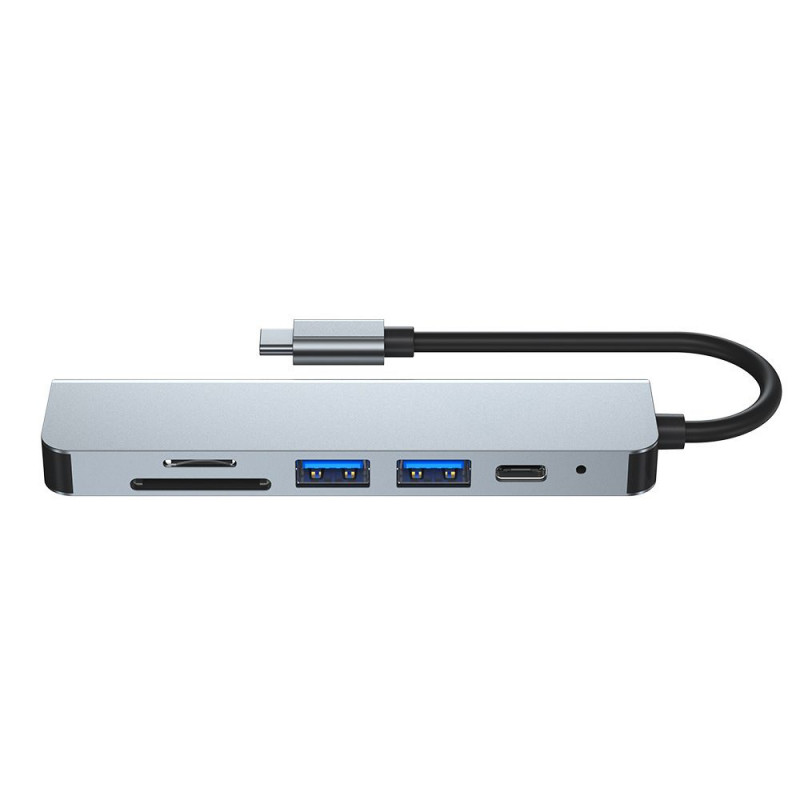 Hub USB-C 6 en 1 Tech-Protect V4, gris