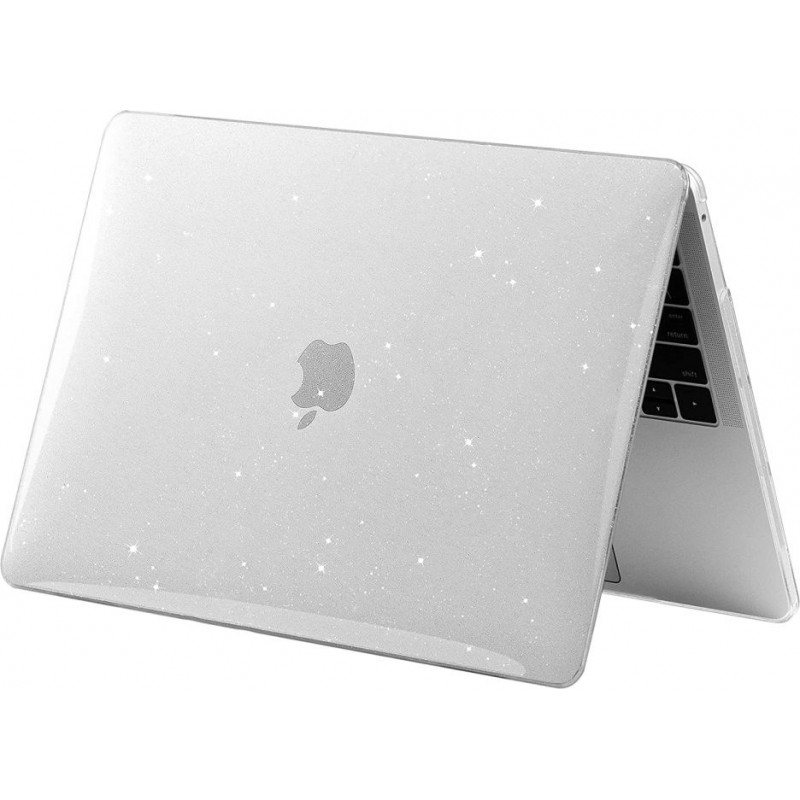 Funda Tech-Protect SmartShell para Apple MacBook Air 13 2022-2024, transparente con purpurina