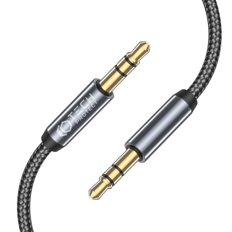 Cable Tech-Protect UltraBoost de minijack de 3,5 mm a minijack de 3,5 mm, 1,5 m, negro