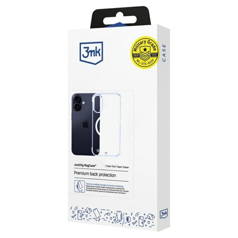 Funda para smartphone 3mk Just20g MagCase Apple iPhone 16, transparente
