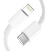 Cargador de pared Tech-Protect C20W de 2 puertos PD 20W QC 3.0 con cable Lightning, blanco