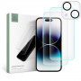 Tech-Protect Supreme Set vidrio templado para Apple iPhone 15, transparente (2+1 uds.)