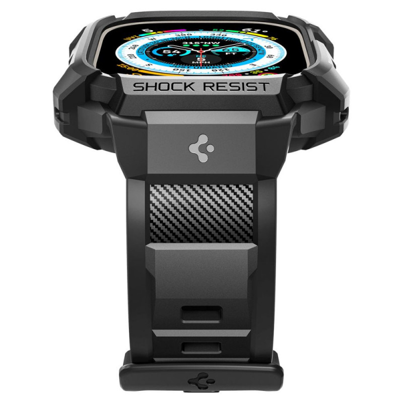 Correa con funda Spigen Rugged Armor Pro para Apple Watch Ultra 1 / 2 / 3 49 mm, negra