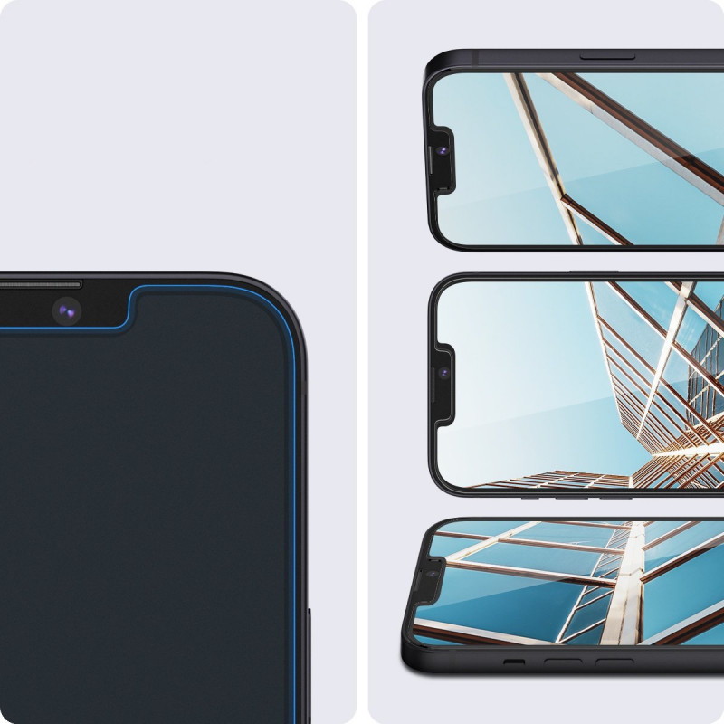 Spigen GLAS.tR EZ Fit vidrio templado para Apple iPhone 13 / 13 Pro / 14 / 16e / 17e, transparente